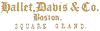 Hallet, Davis & Co. Square Grand 2234