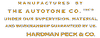 Hardman, Peck & Co. Autotone Co 3155