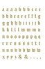 3444 Old English letter sheet GOLD lowercase