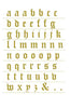 1622 Old English letter sheet GOLD lowercase