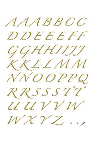 Decals Unlimited Inc. — 1619 Script letter sheet GOLD